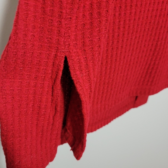 Time and Tru Waffle Weave Open Sweater Red XL 16-18 - Picture 3 of 9